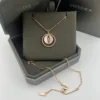 Messika Lucky Move Mother-of-Pearl Three-Stone Sliding Necklace