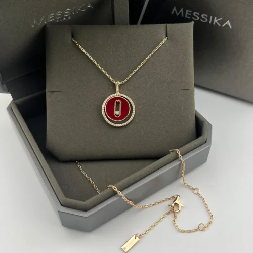 Messika Lucky Move Carnelian Agate Single-Stone Necklace