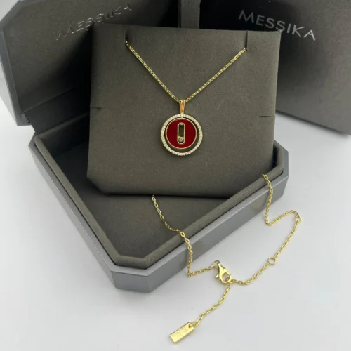 Messika Lucky Move Carnelian Agate Single-Stone Necklace