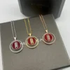 Messika Lucky Move Carnelian Agate Three-Stone Necklace