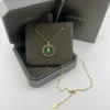 Messika Lucky Move Malachite Three-Stone Sliding Necklace