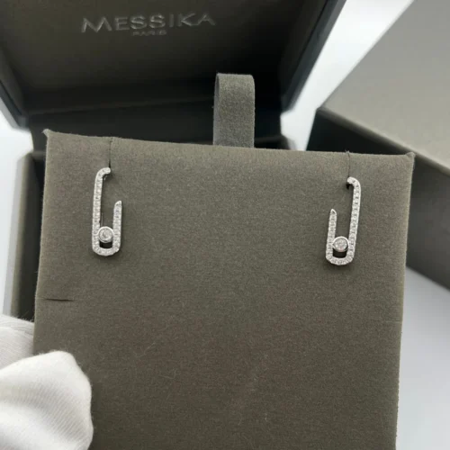 Messika Paperclip Stone-Accented Earrings