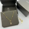 Messika Move Paperclip Single-Stone Pavé Necklace