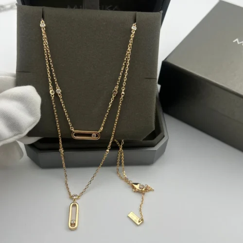 Messika Move Single-Stone Double-Layer Necklace