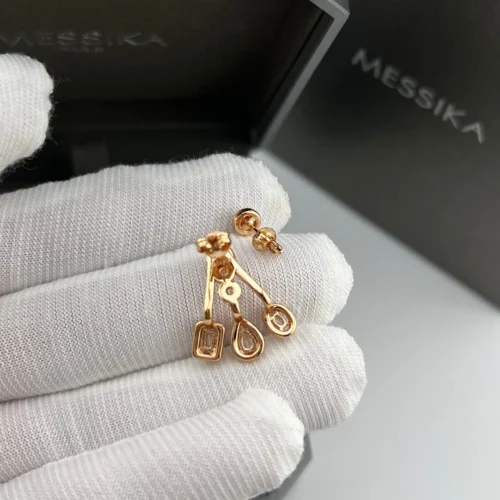 Messika My Twin Teardrop Asymmetric Stud Earrings