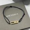 Messika Three-Stone Sliding Black Cord Bracelet