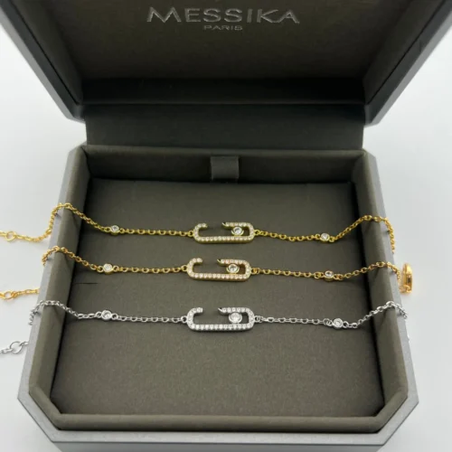 Messika Move Paperclip Single-Stone Openwork Bracelet