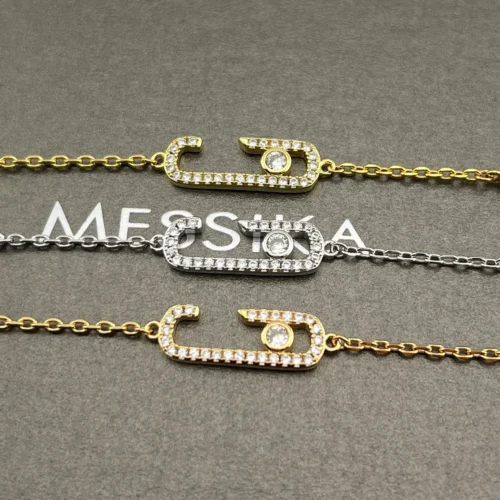 Messika Move Paperclip Single-Stone Openwork Bracelet