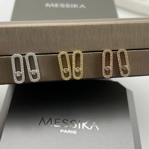 Messika Move Single-Stone Openwork Stud Earrings