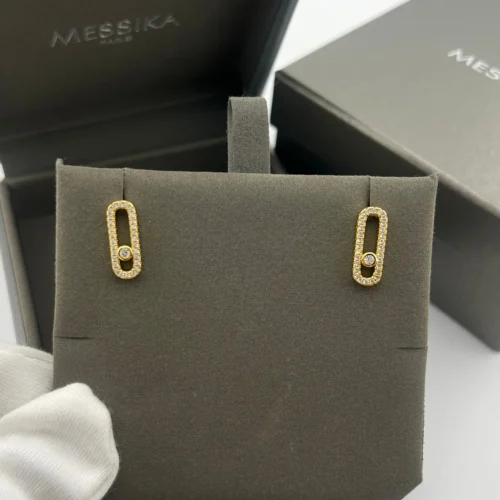 Messika Move Single-Stone Openwork Stud Earrings