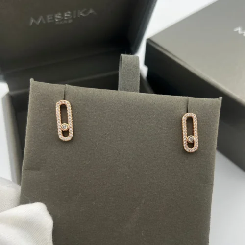 Messika Move Single-Stone Openwork Stud Earrings