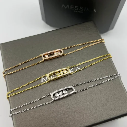 Messika Move Three-Stone Openwork Bracelet