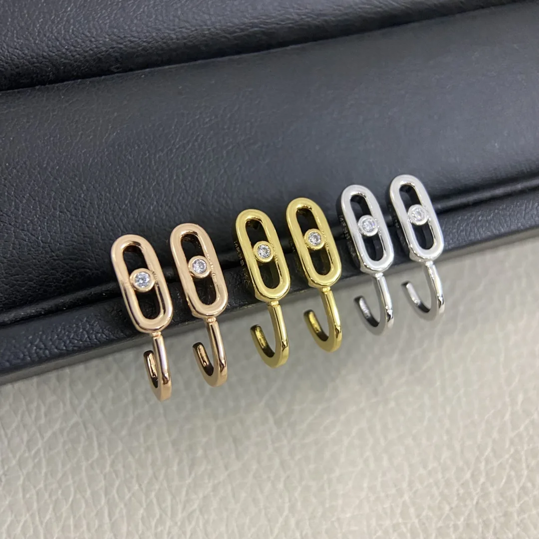 Messika Paperclip Single-Stone Stud Earrings
