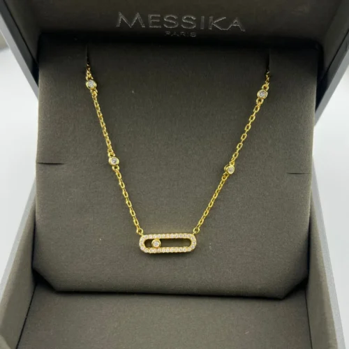 Messika Move Single-Stone Openwork Necklace