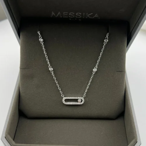 Messika Move Single-Stone Openwork Necklace