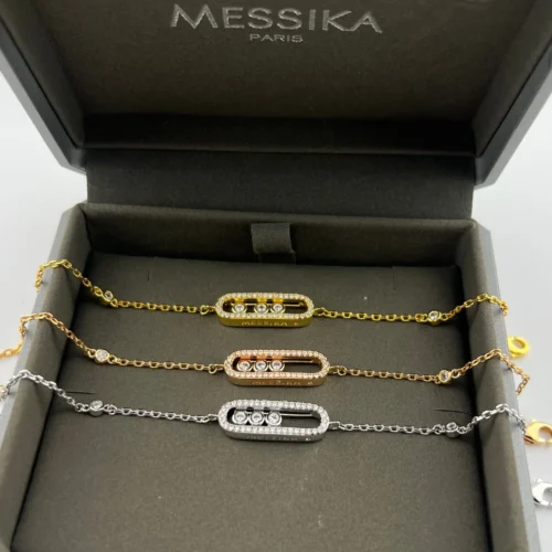 Messika Move Three-Stone Openwork Bracelet