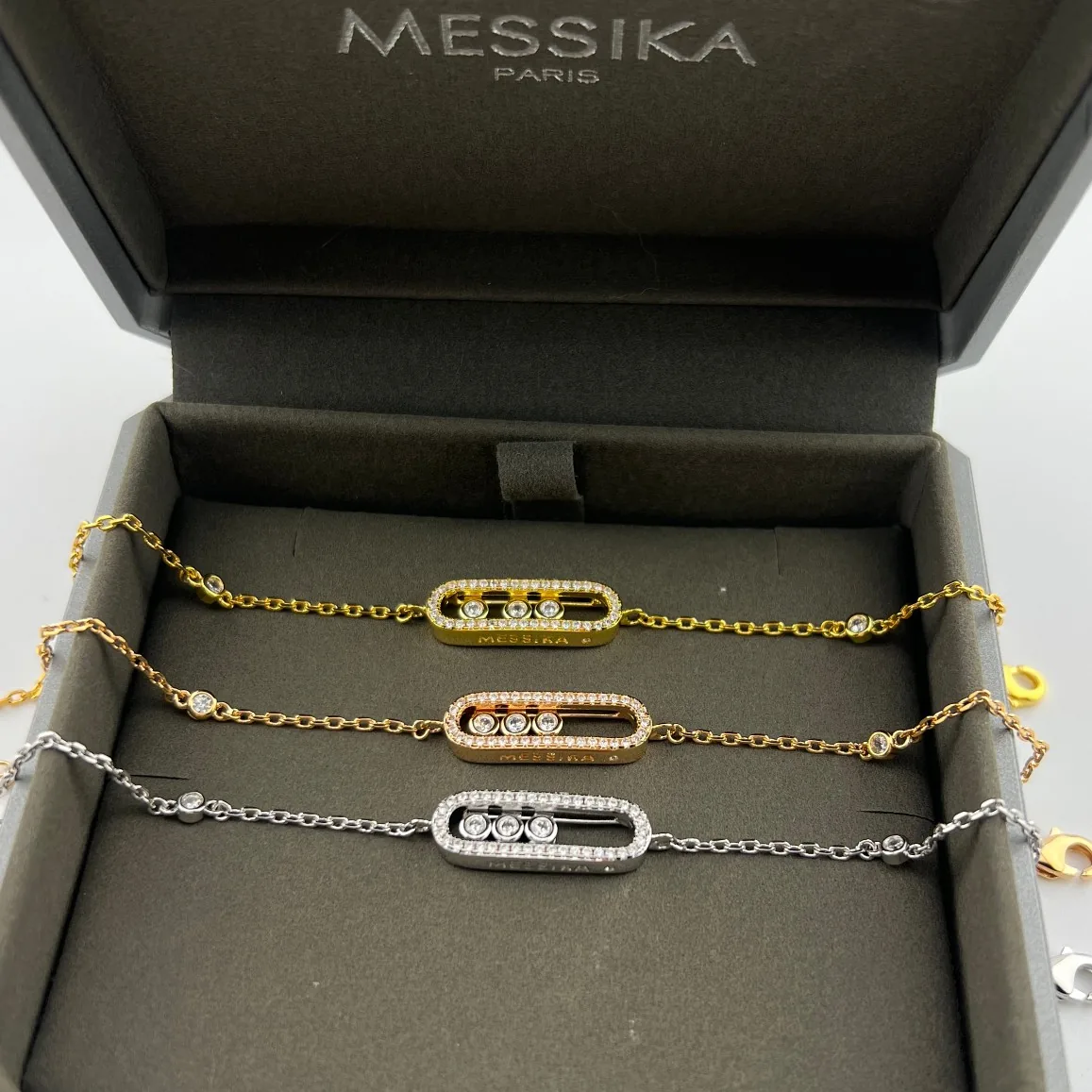 Messika Move Three-Stone Openwork Bracelet