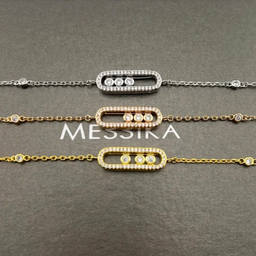 Messika Move Three-Stone Openwork Bracelet