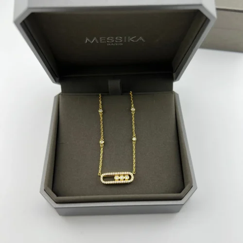 Messika Move Three-Stone Openwork Necklace