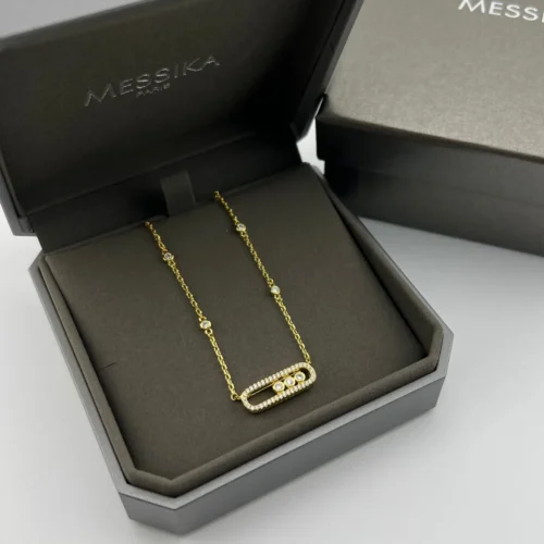 Messika Move Three-Stone Openwork Necklace