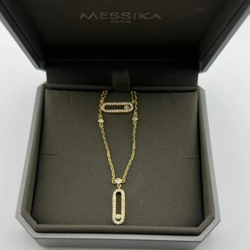 Messika Move Single-Stone Double-Layer Necklace