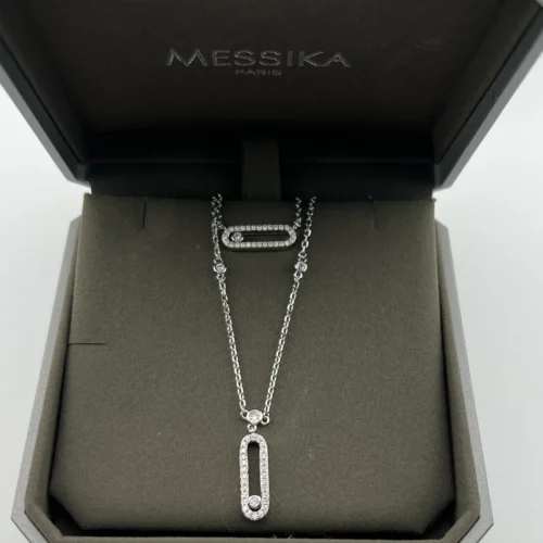 Messika Move Single-Stone Double-Layer Necklace