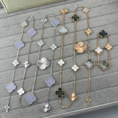 Van Cleef & Arpels Convertible Clover Necklace & Bracelet Set