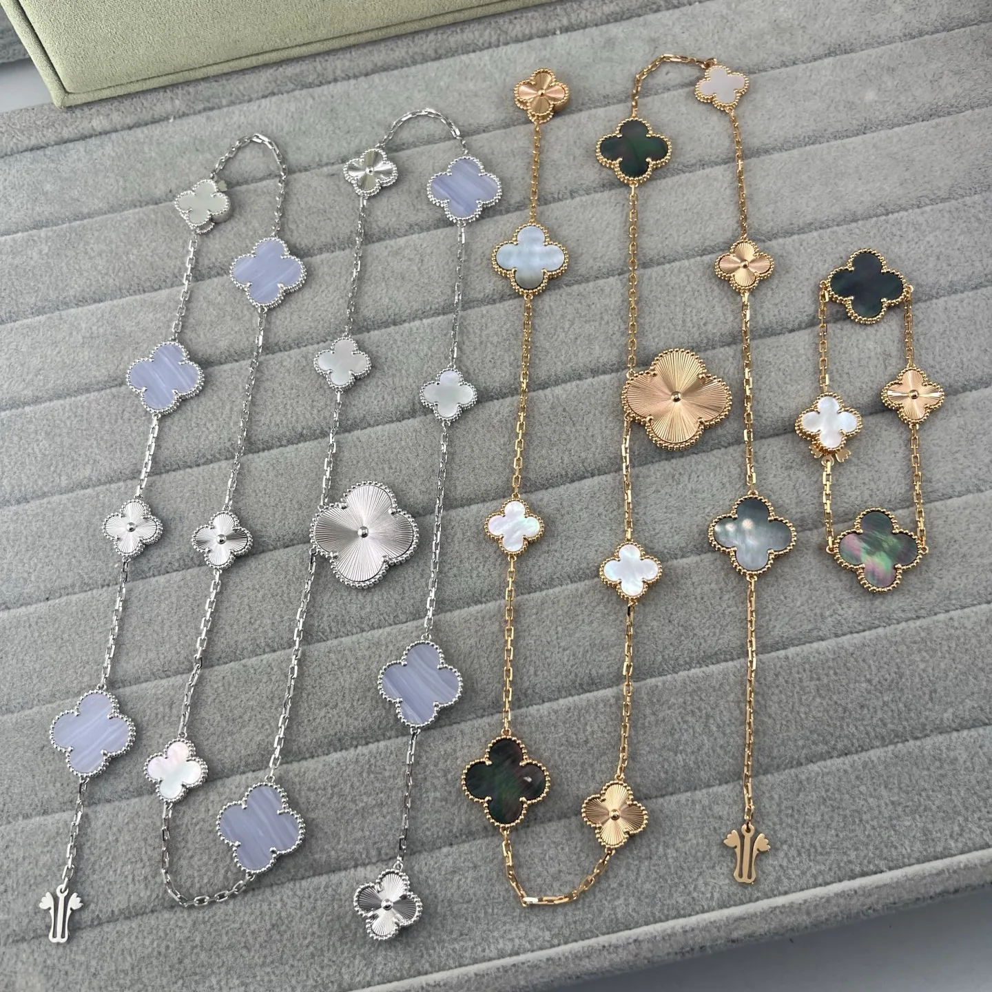 Van Cleef & Arpels Convertible Clover Necklace & Bracelet Set