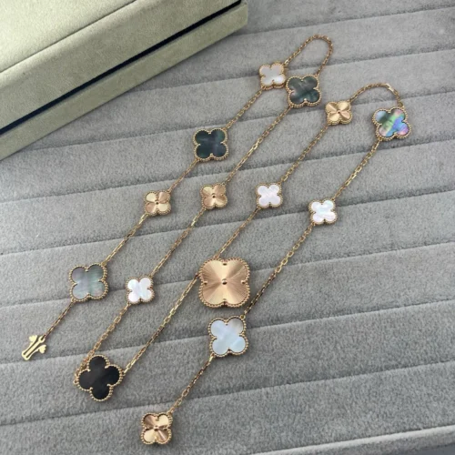 Van Cleef & Arpels Convertible Clover Necklace & Bracelet Set