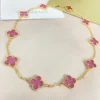 Van Cleef & Arpels Pink Stone Five-Motif Earrings
