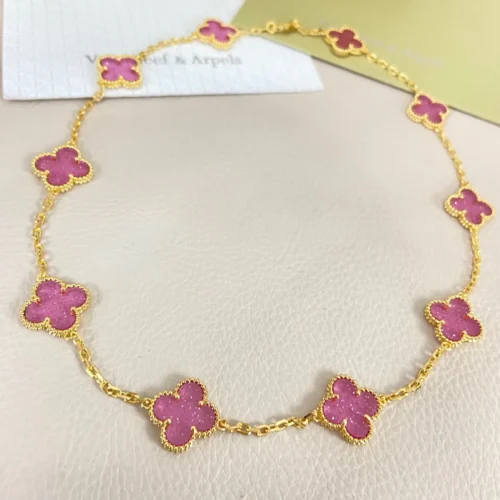 Van Cleef & Arpels Pink Stone Five-Motif Earrings