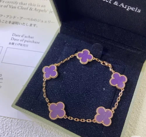 Van Cleef & Arpels Violet Stone Five-Motif Bracelet