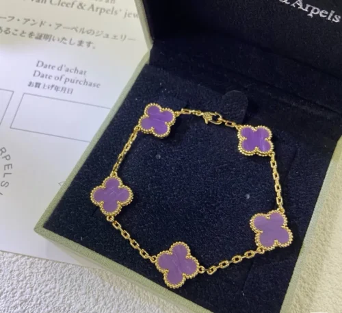 Van Cleef & Arpels Violet Stone Five-Motif Bracelet