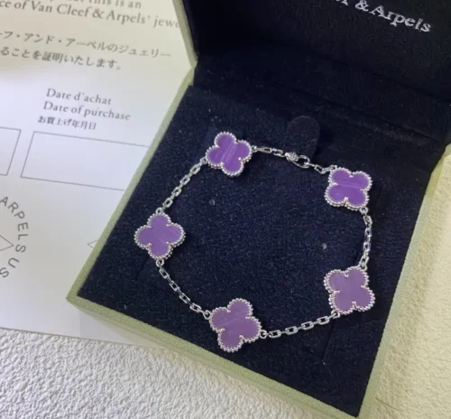 Van Cleef & Arpels Violet Stone Five-Motif Bracelet