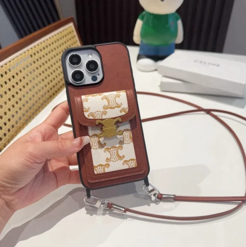 Celine Full-Cover Crossbody Cardholder Phone Case with Detachable Lanyard - Ref. PCCELINE0004