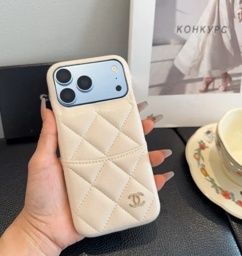 Chanel Caviar-Texture Phone Case with Integrated Cardholder - Ref. PCCHANEL0001