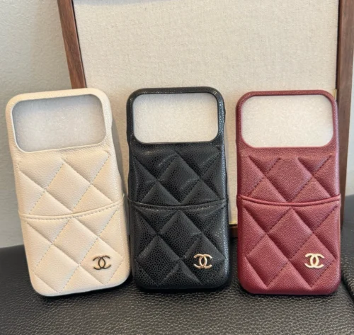 Chanel Caviar-Texture Phone Case with Integrated Cardholder - Ref. PCCHANEL0002