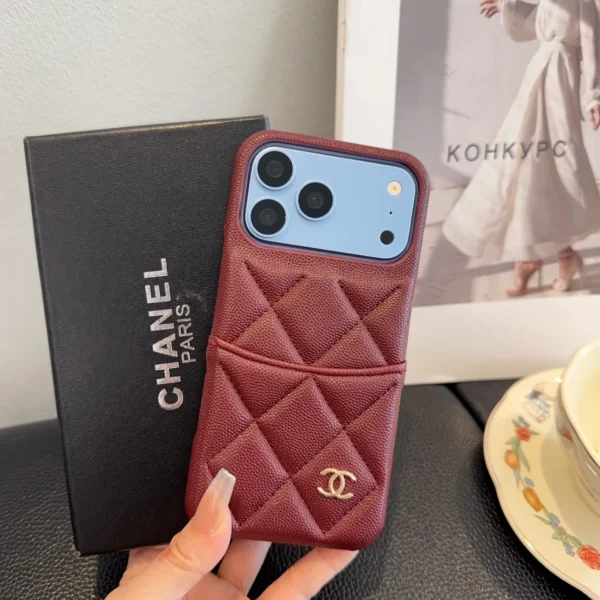PCCHANEL0003-01 Chanel Caviar-Texture Phone Case with Integrated Cardholder - Ref. PCCHANEL0003
