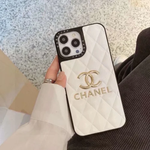 Chanel Embossed Two-Piece Full-Cover Phone Case with Gold-Tone Logo Finish - Ref. PCCHANEL0018