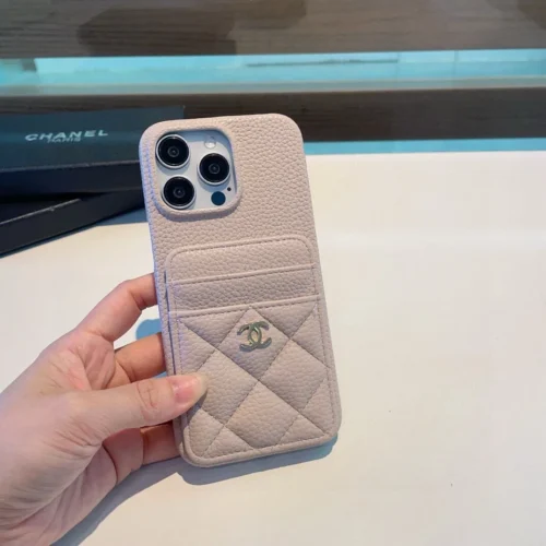 Chanel Pebbled PU-Leather Phone Case with Double-Layer Card Slots - Ref. PCCHANEL0026