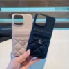 Chanel Pebbled PU-Leather Phone Case with Double-Layer Card Slots - Ref. PCCHANEL0034
