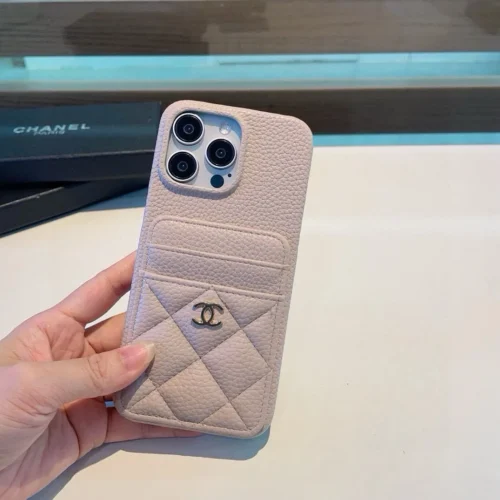 Chanel Pebbled PU-Leather Phone Case with Double-Layer Card Slots - Ref. PCCHANEL0034