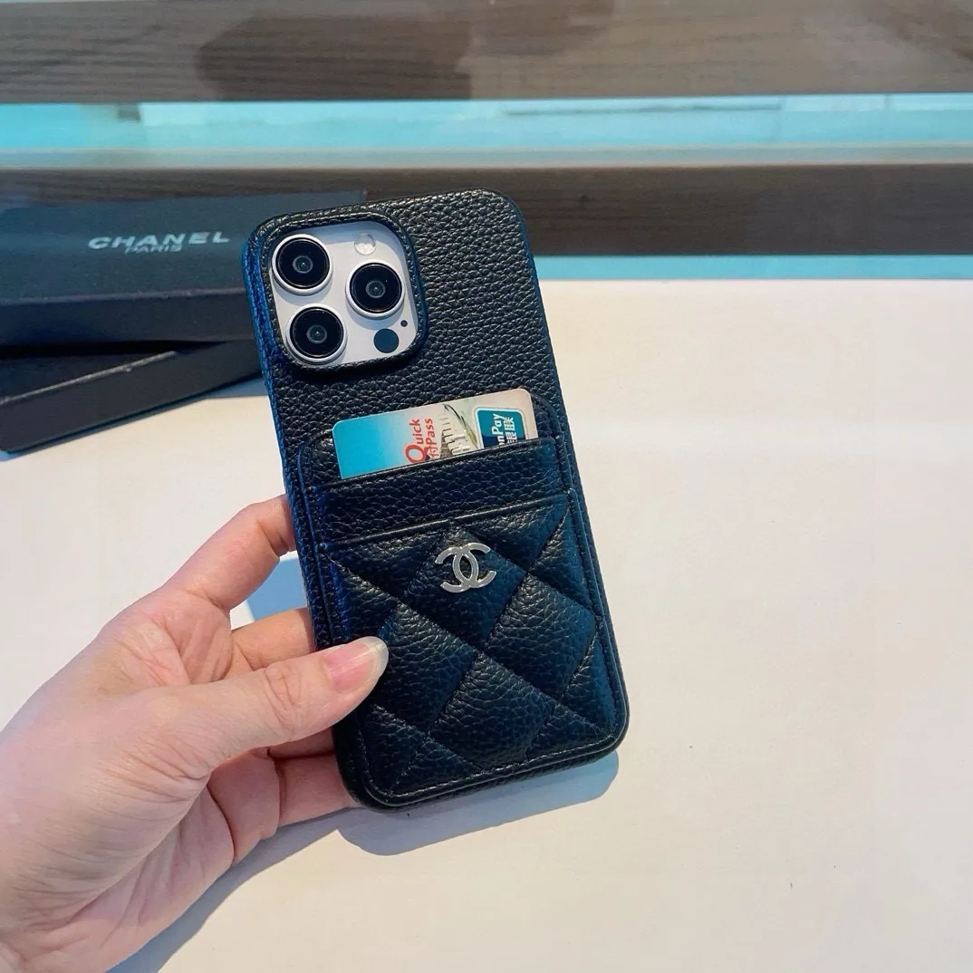 PCCHANEL0036-01 Chanel Pebbled PU-Leather Phone Case with Double-Layer Card Slots - Ref. PCCHANEL0036