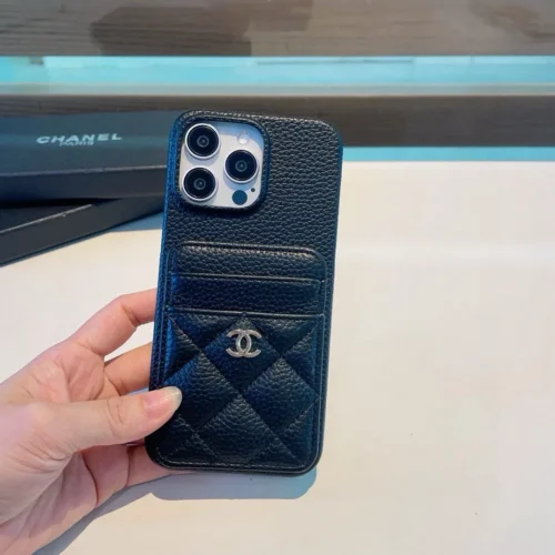 Chanel Pebbled PU-Leather Phone Case with Double-Layer Card Slots - Ref. PCCHANEL0036
