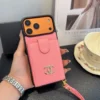 Chanel Cardholder Phone Case with Oversized CC Logo and Wrist Strap - Ref. PCCHANEL0053