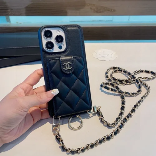 Chanel Crossbody Cardholder Phone Case with Ring Grip and Chain Strap - Ref. PCCHANEL0057