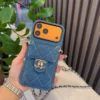 Chanel Denim Crossbody Cardholder Phone Case with CC Clasp and Chain Strap - Ref. PCCHANEL0081