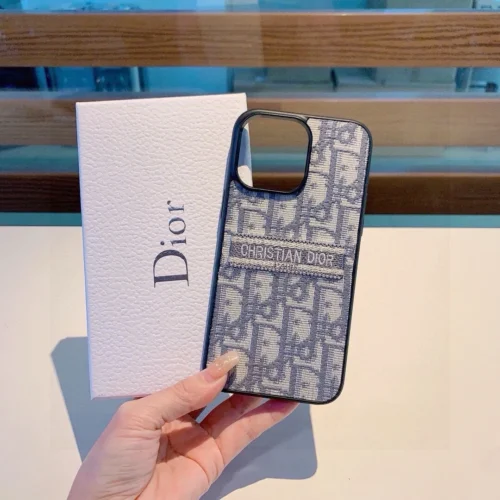 Dior Embroidered Fabric Full-Cover Phone Case for iPhone - Ref. PCDIOR0005