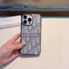 Dior Embroidered Fabric Full-Cover Phone Case for iPhone - Ref. PCDIOR0005