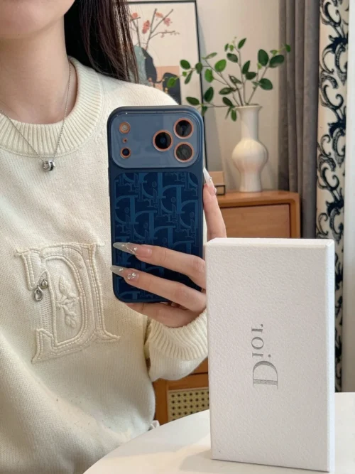 Dior Embossed Leather-Look Phone Case for iPhone - Ref. PCDIOR0014